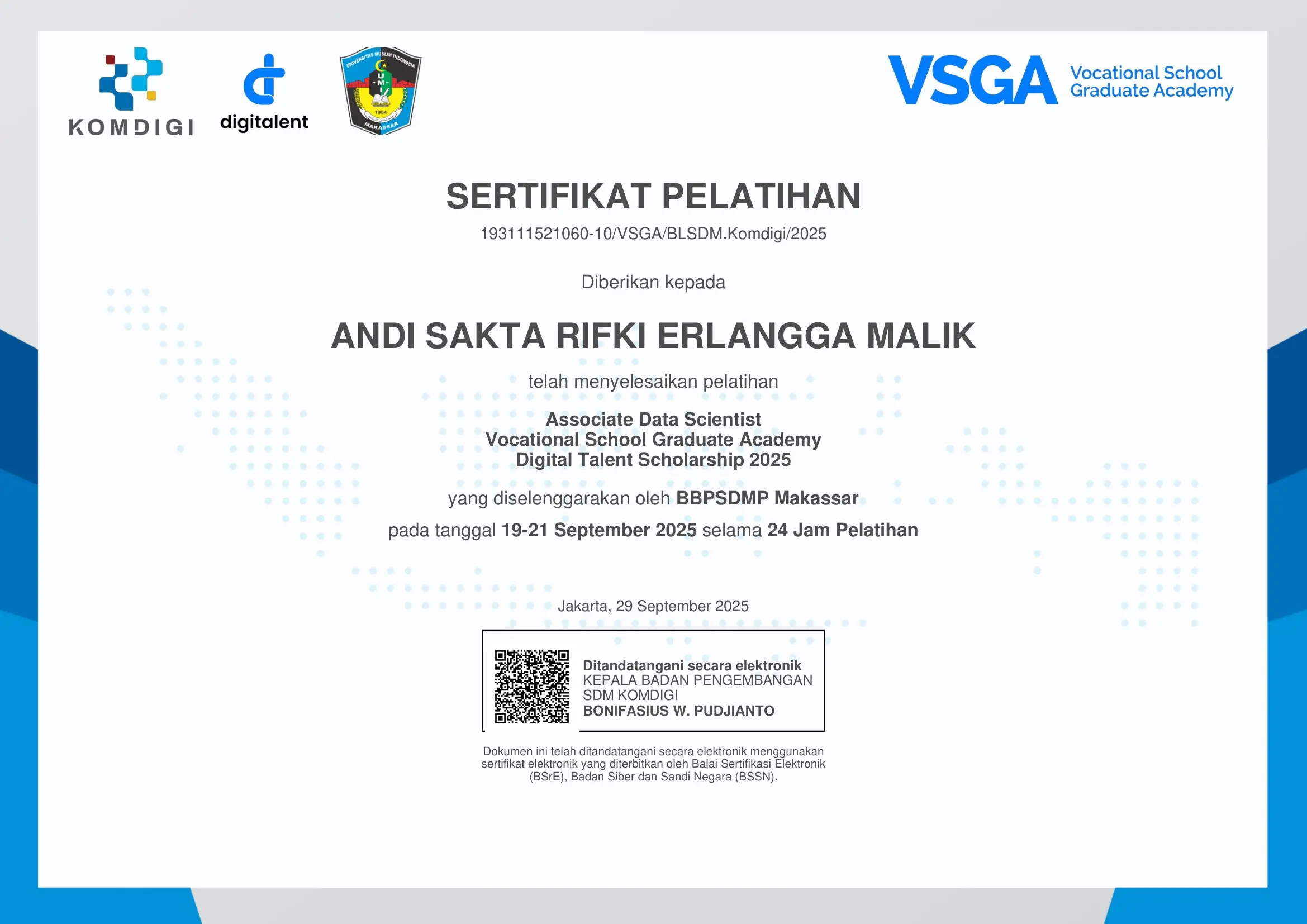 Associate Data Scientist Certificate